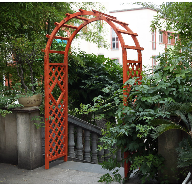 baoyuan花园植物拱门花架防腐木拱形葡萄架月季爬藤架户外庭院实木