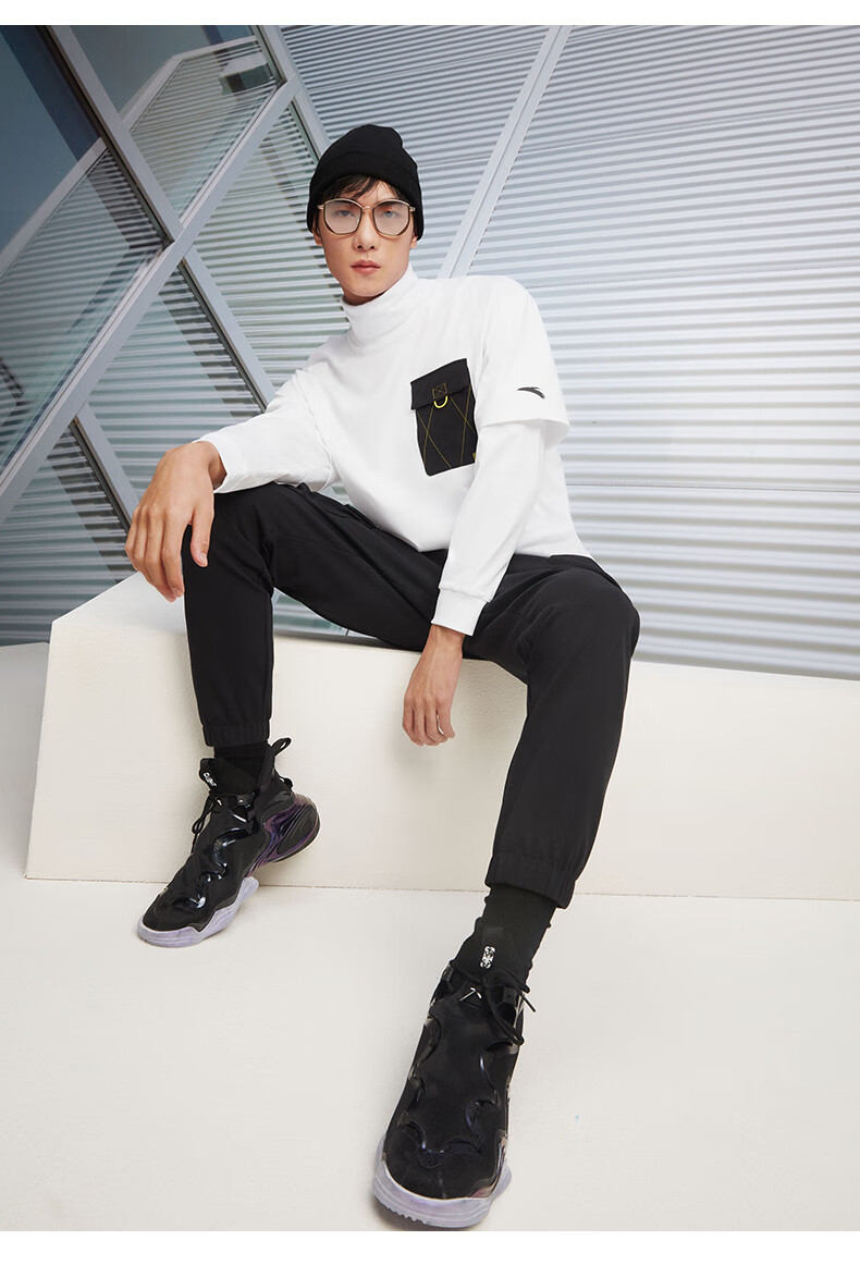 【星河涌动】安踏星标系列男子宽松休闲卫衣套头衫上衣 纯净白-1 xxl