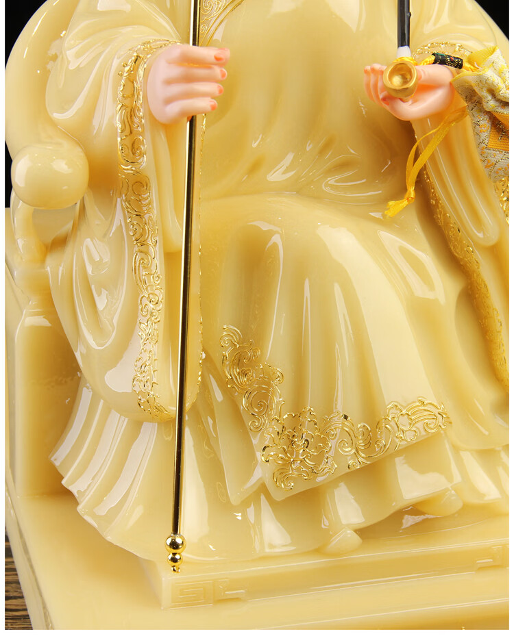 汉白玉黑妈妈黑老太太神像体铁刹山仙家像供奉居家用佛像黄玉摆件 16