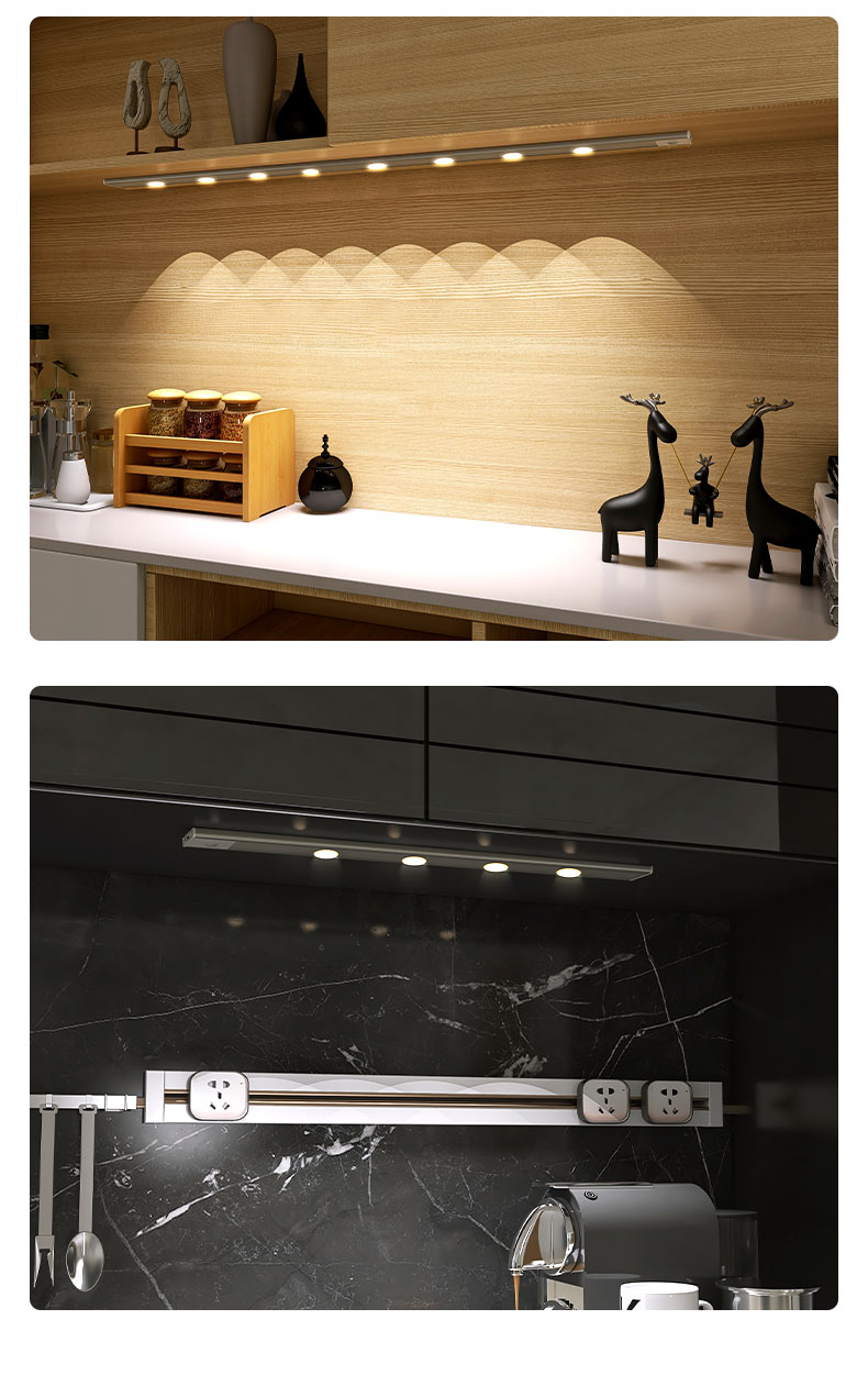 三脚猫猫眼灯充电式人体感应灯无线波纹光效智能衣柜灯橱柜灯led柜底