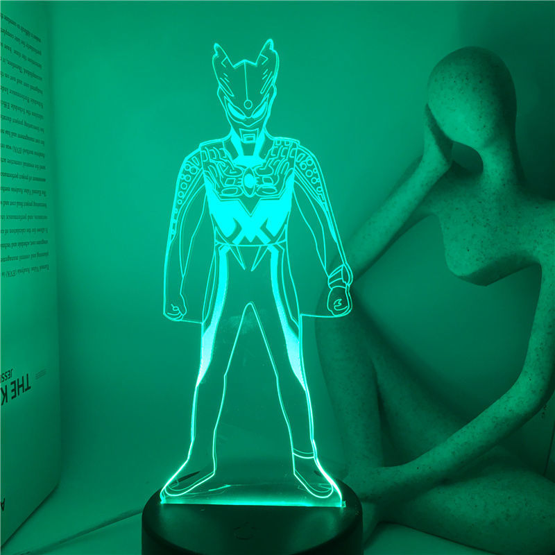 叮咚鹿创意迪迦奥特曼赛罗赛文小夜灯七彩智能触摸遥控儿童生日礼品灯