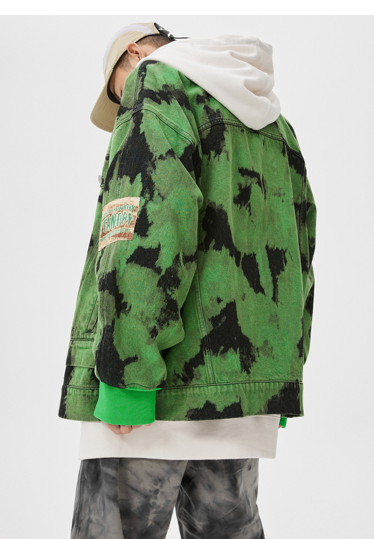 【inxx】stand by 21秋新潮牌宽松夹克牛仔外套男女款 绿色 xl