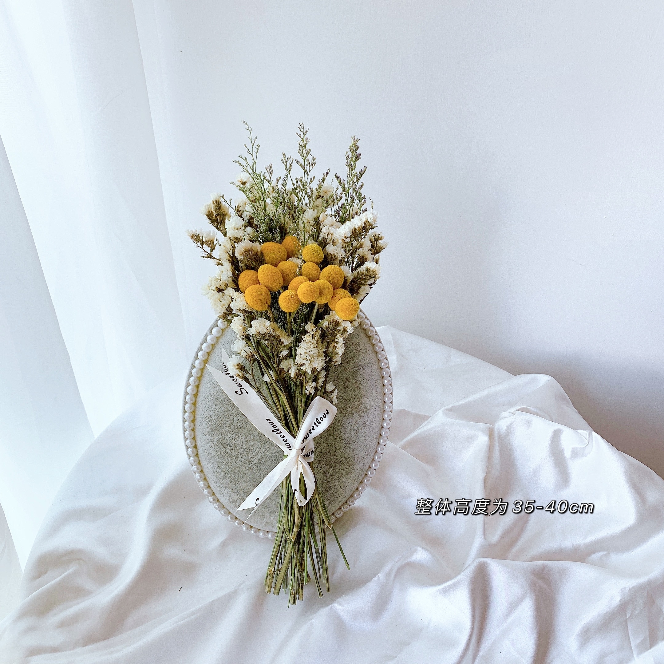 野餐装饰花黄金球手拿干花真花尤花束加利家居装饰摆件野餐拍照ins小