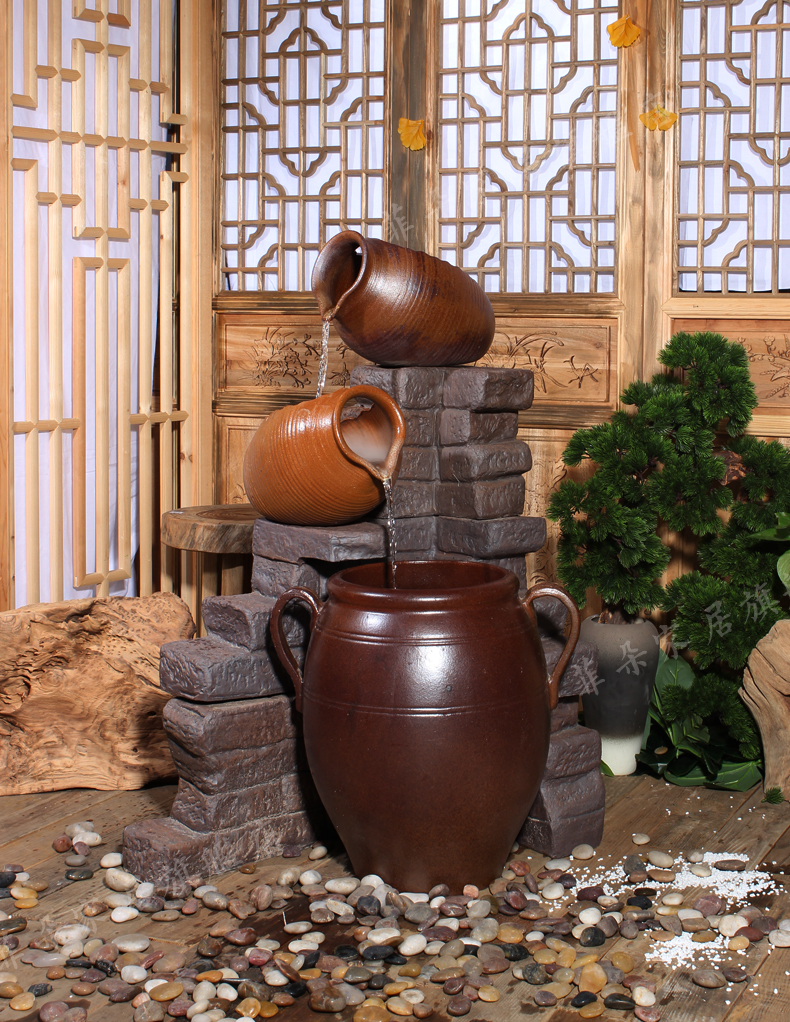 曲和 流水陶瓷罐 庭院水景观喷泉出水口装置陶瓷流水陶罐带嘴鱼池装饰