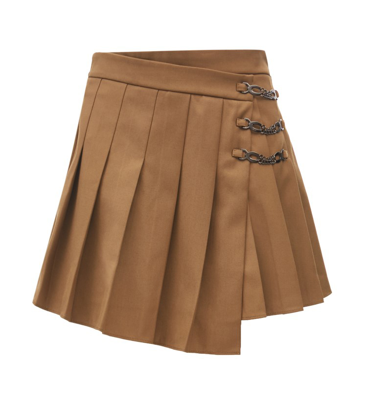 vero moda秋冬新款链条装饰高腰百褶裙女321316015 深棕 m【图片 价格