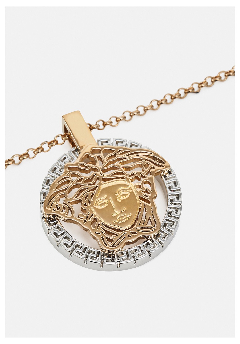 versace 范思哲 男士金属美杜莎头像项链 1000869 1a00620 4j080 金色
