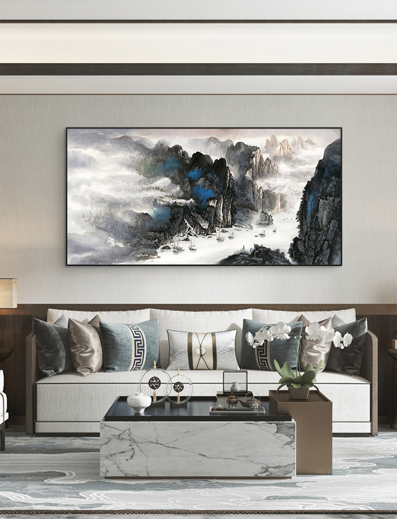 艺美吉舍山水画客厅风景现代简约新中式装饰画沙发背景墙挂画书房办公