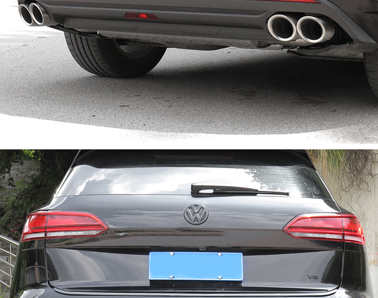 19-21款大众新途锐尾喉双边四出出排气管运动替换式尾段嘴改装专用