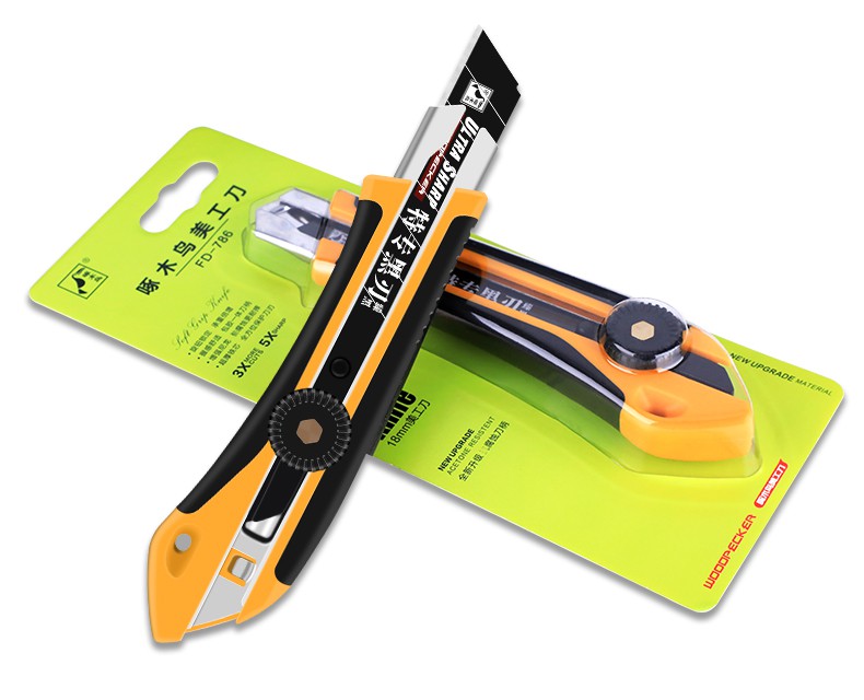 啄木鸟美工刀架fd-786大号旋钮壁纸刀加厚墙纸刀裁纸工具工业用 786