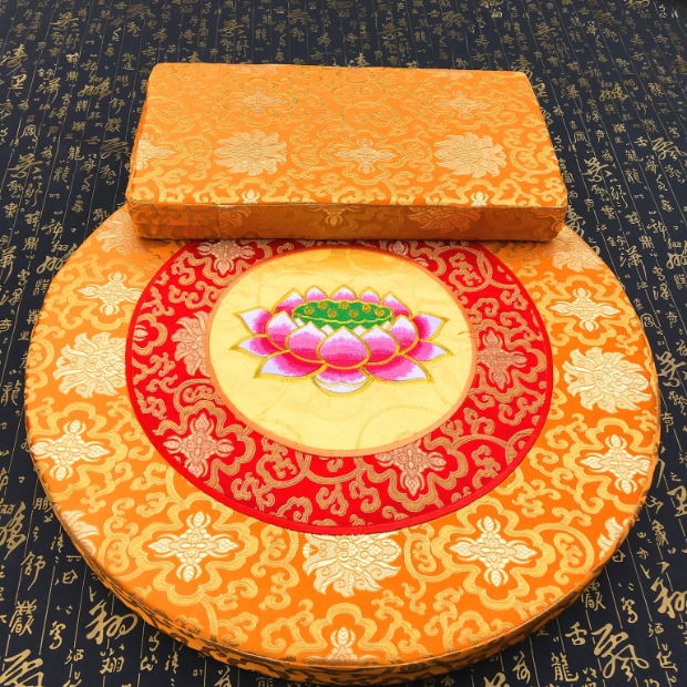 佛教拜垫蒲团现代中式椰丝绣花禅修垫拜佛垫打坐垫跪垫拜凳80170x70cm