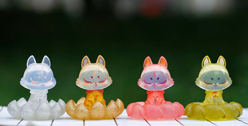 九尾狐盲盒现货确认款上古九狐修仙系列九尾小狐狸潮玩公仔透明摆件