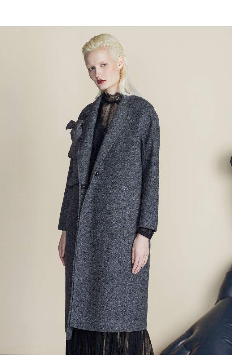 达衣岩时尚羊毛呢子大衣2021冬季新款流行玩偶配件长款毛呢外套依旧