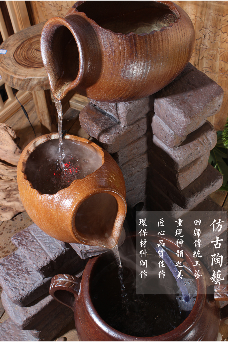 庭院水景观喷泉出水口装置陶瓷流水陶罐带嘴鱼池装饰花园造景摆件