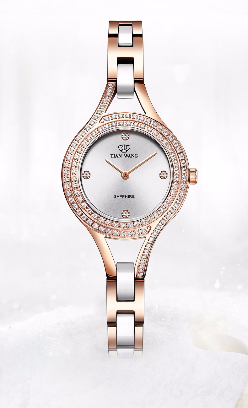 天王表(tianwang)手表 ms系列时尚女表陶瓷带简约石英女士手表情人节