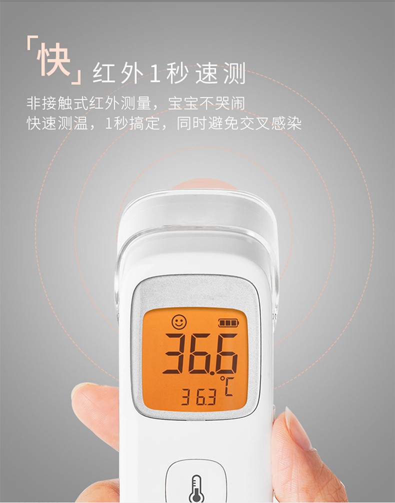 电子温度计测温枪人体额头高精度家用医专用额温红外线体温枪yhw2额温