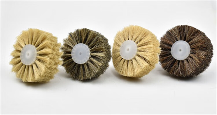 马毛剑麻猪鬃毛椭圆刷 文玩打磨抛光花头抛光刷表面上蜡 大号黄软猪毛