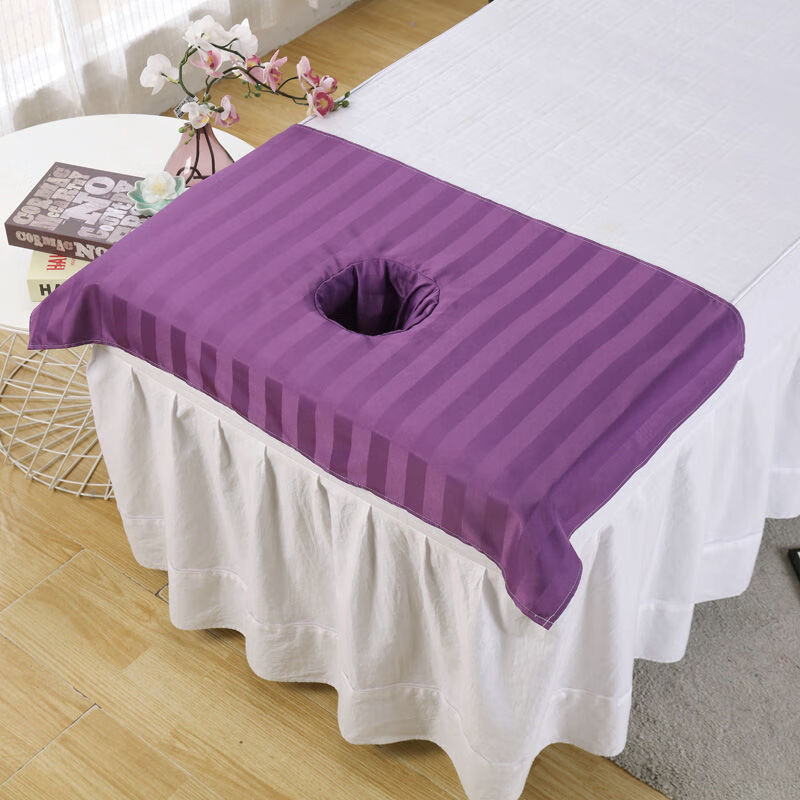 美容床洞巾推拿布按摩布推拿按摩巾趴枕巾美容按摩院浅蓝色丝光棉6090