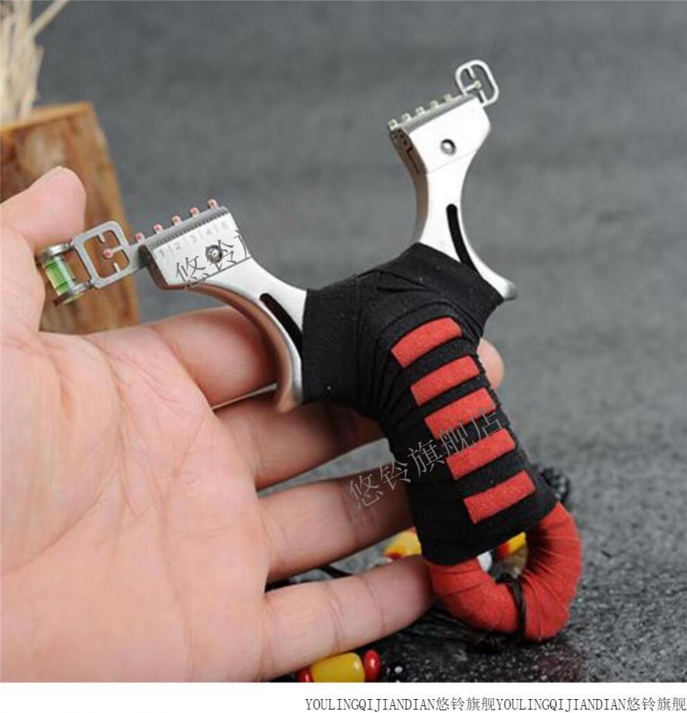 滑轮弹弓比赛专用弹弓高精度激光强力扁皮大威力钛合金户外羽俙碧2022