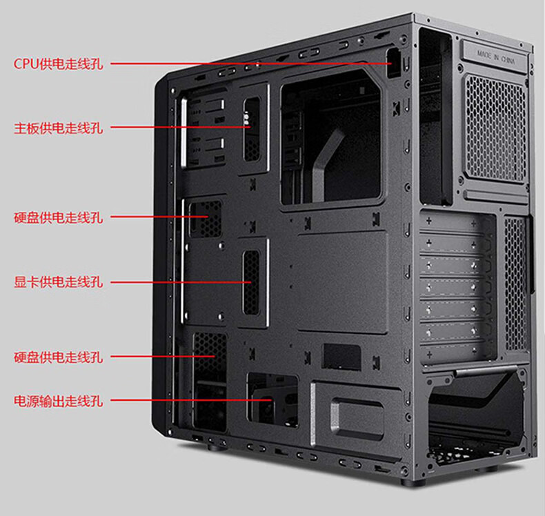 动力火车曙光玻璃侧透光水冷机箱游戏办公主机箱台式电脑外壳墨绿色
