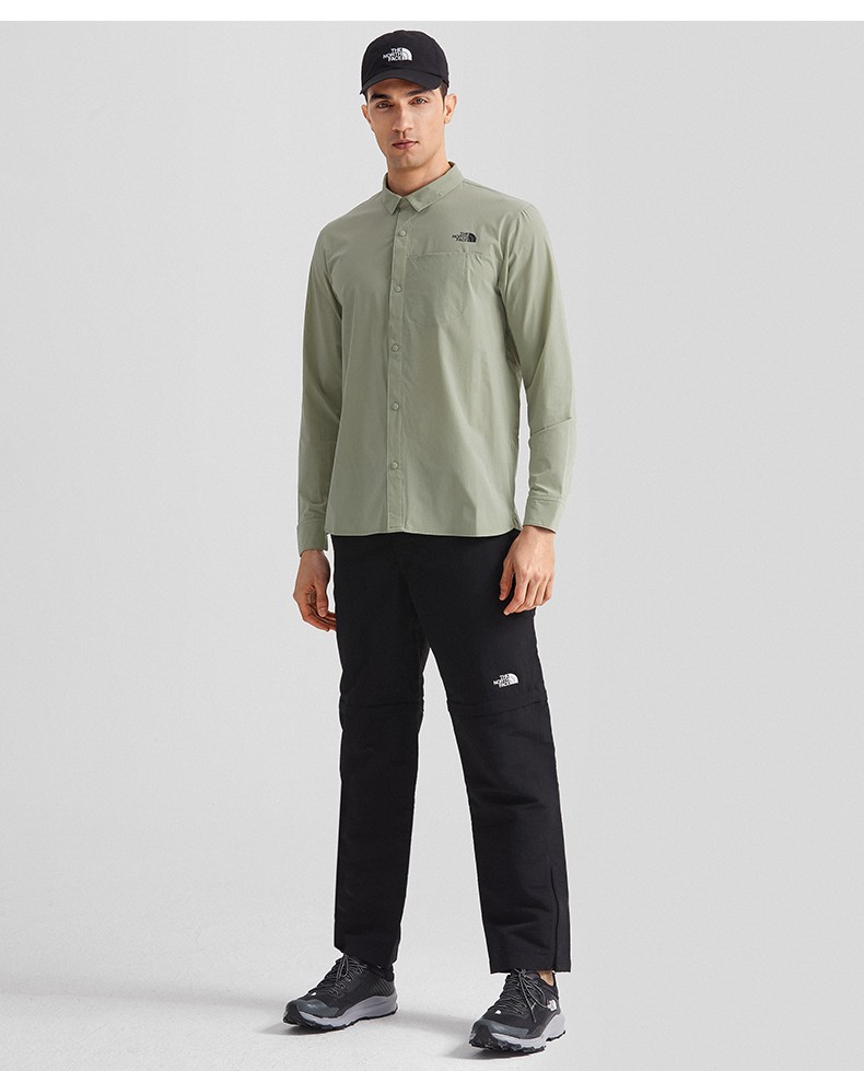 thenorthface北面长袖衬衫男防晒22春夏新品户外运动舒适透气休闲商务