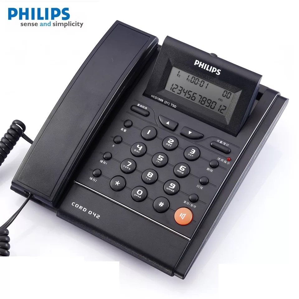 飞利浦cord042电话机座机 家用有线 移动客服 商务办公室固定电话 深