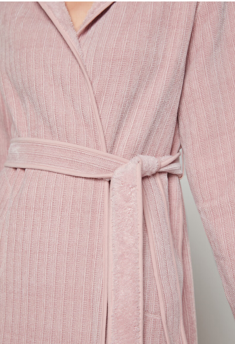 爱慕家居服女士秋冬加厚双面暖绒双面穿长袍am486601咖色6s0165