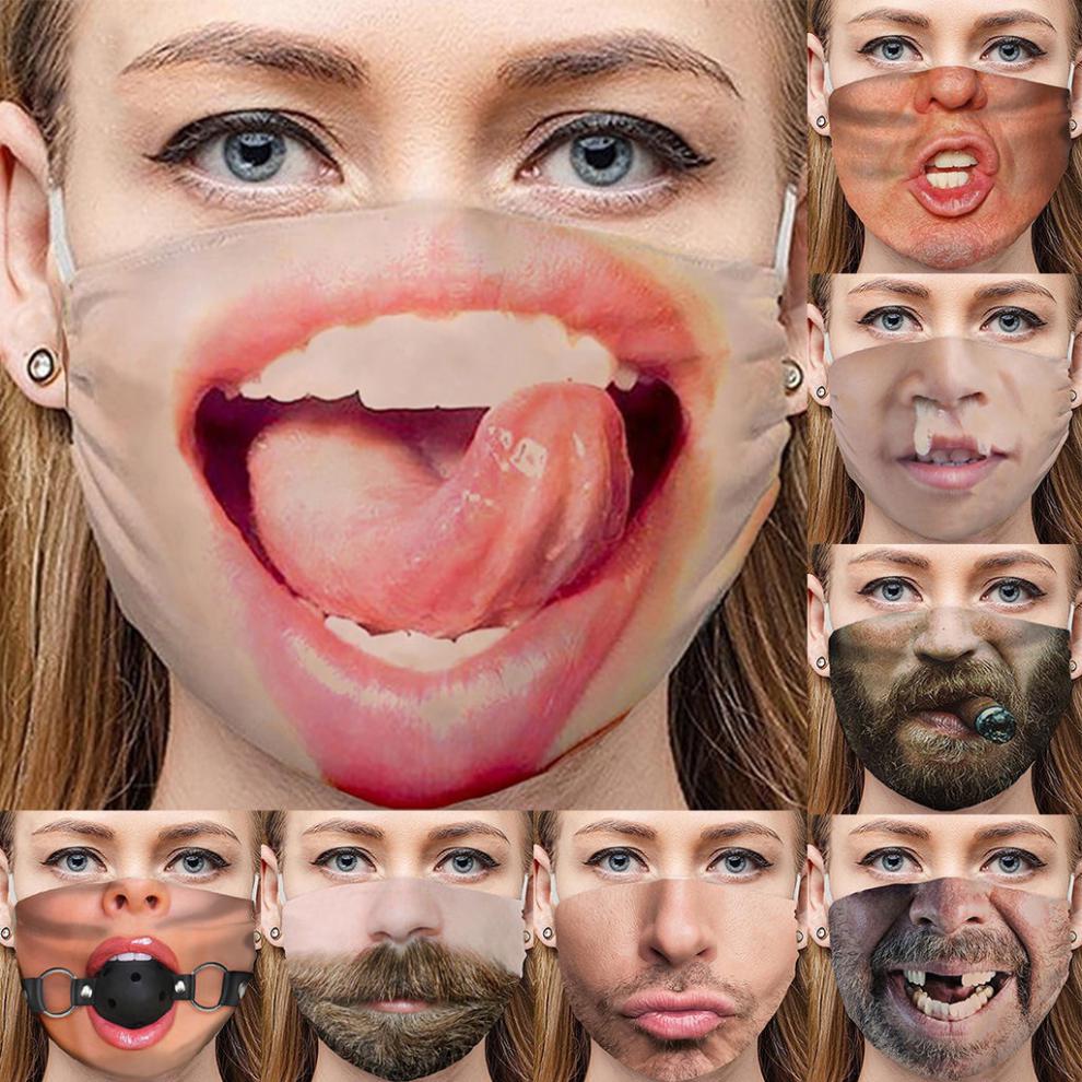 恶搞口罩人脸口罩搞笑半脸恶搞表情个性创意男女同款 1=a 均码【图片