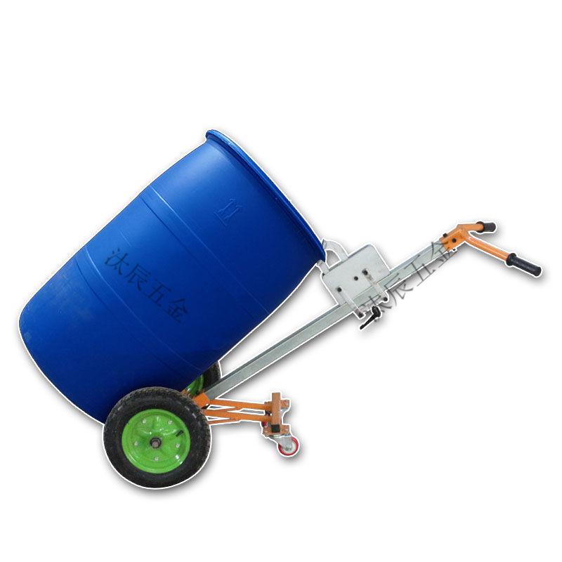 油桶搬运车手推塑料桶圆桶夹叉车铁桶拖车拉小推车夹桶车8寸pu轮四轮