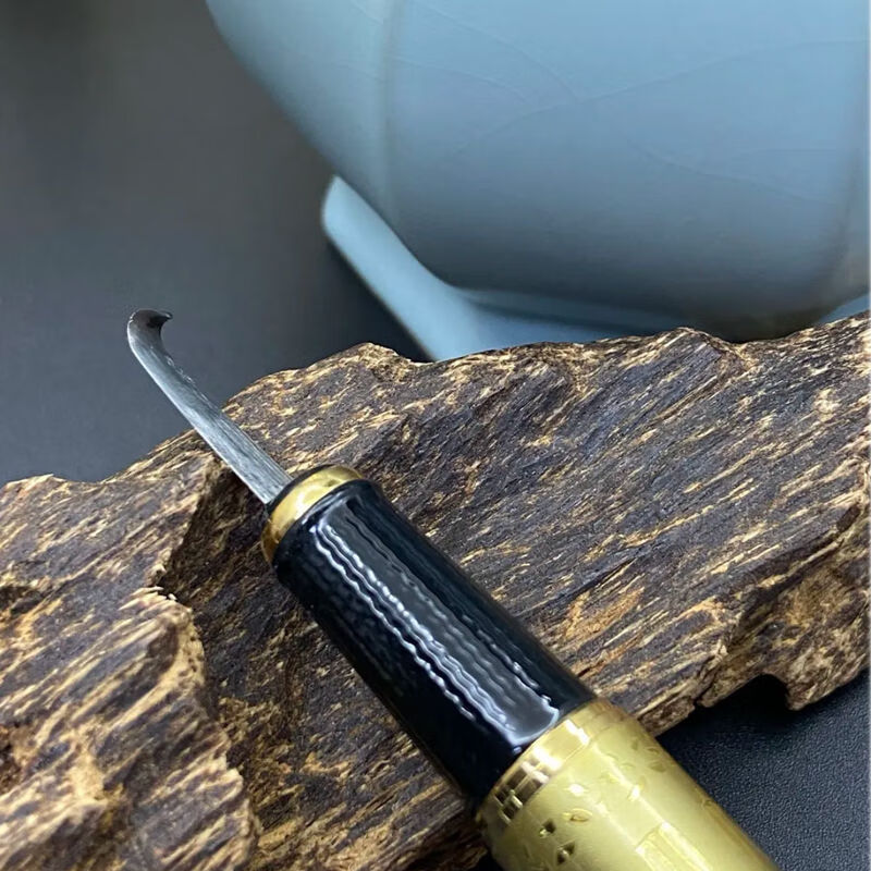 惠利得沉香勾刀全钢雕刻刀勾丝刀木雕刻工具刀便携锋利精钢手工刀奇楠