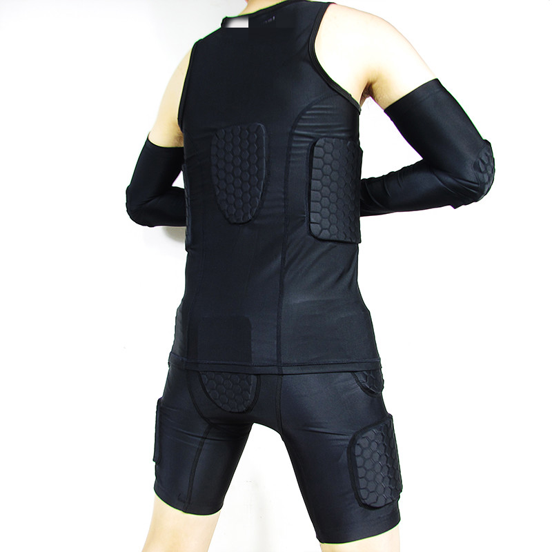 蜂窝高弹透气守门员橄榄球门将防撞装备篮球护膝护臂防撞服护具护膝
