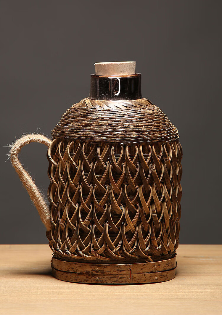 60保温壶家用竹编家用热水瓶老式传统热水壶复古开水瓶玻璃内胆保温