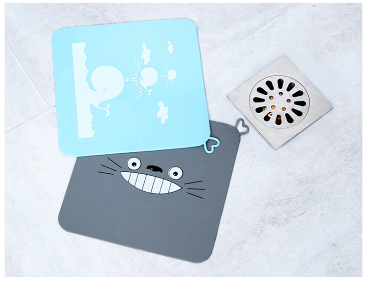 硅胶地漏垫家用卫生间下水道臭器厨房加大隔热餐滑多功能垫子灰色