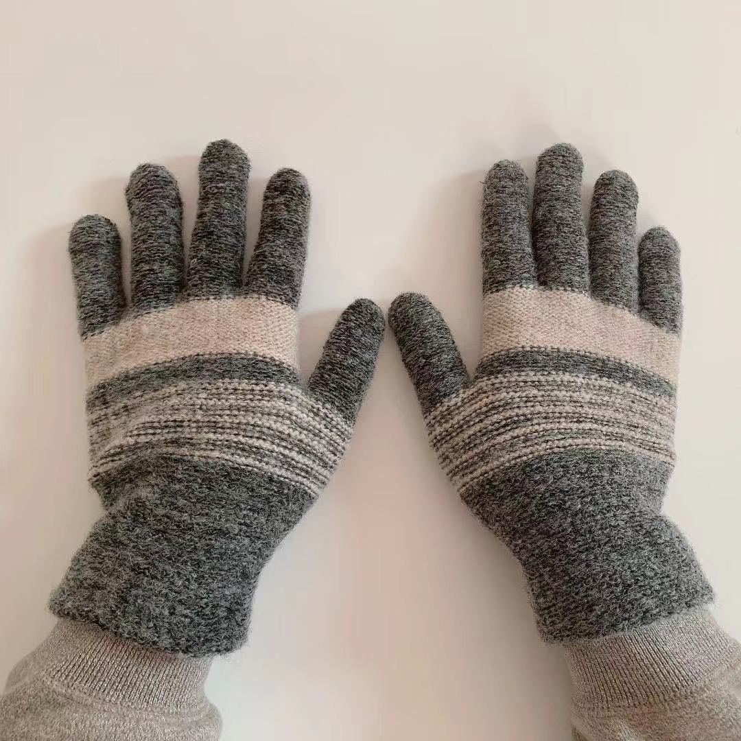 浪莎旗舰官方店保暖针织毛线手套秋冬男女全指魔术手套加厚防寒办公