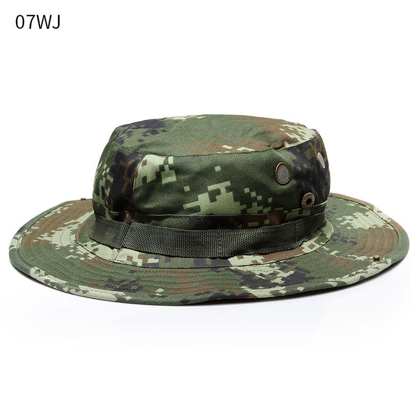 迷彩圆帽户外奔尼帽军迷战术防晒圆边帽渔夫帽钓鱼帽军训帽子作训帽