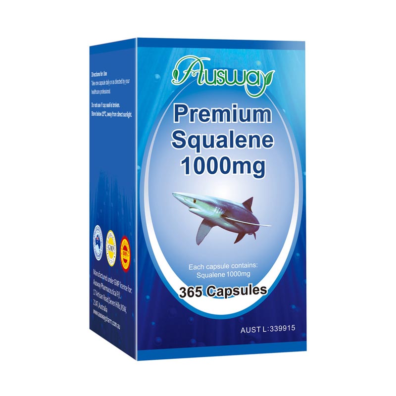 澳洲原装口ausway角鲨烯软胶囊眼睛明亮心脑血液增氧血压365粒