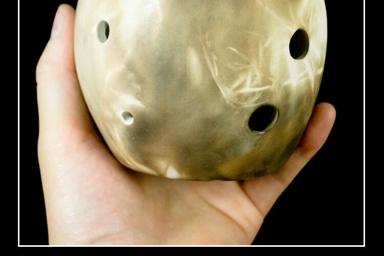 大陶笛6孔初学入门六孔陶笛声音低沉沧桑熏烧处理低音g调三满6孔低音