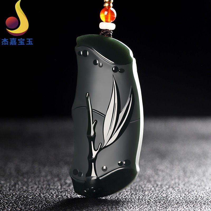 杰嘉宝玉原创新款天然和田玉竹节玉坠真品新疆青玉节节高吊坠男士女士