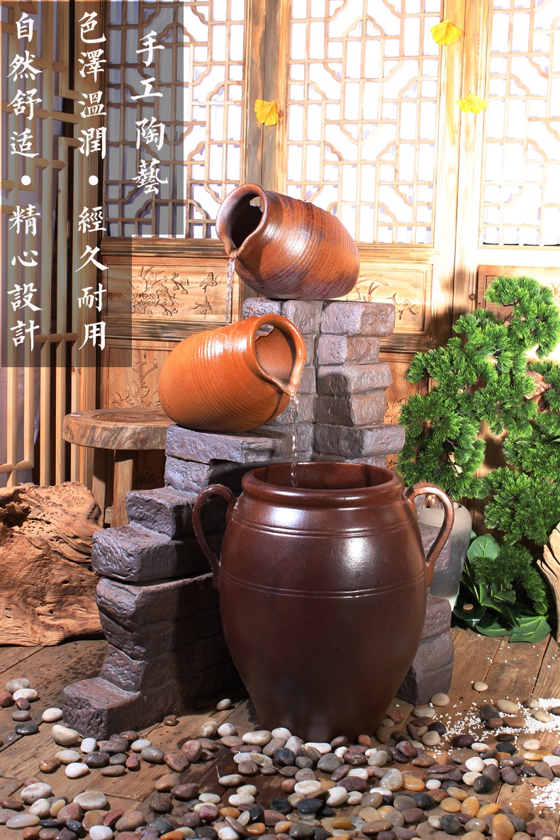 碑匠 流水陶瓷罐 庭院水景观喷泉出水口装置陶瓷流水陶罐带嘴鱼池装饰