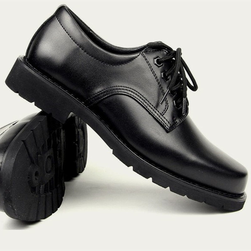 新品钢头钢底工装四寸军勾大头单皮鞋男士低帮休闲系带商务制式吉诺丰
