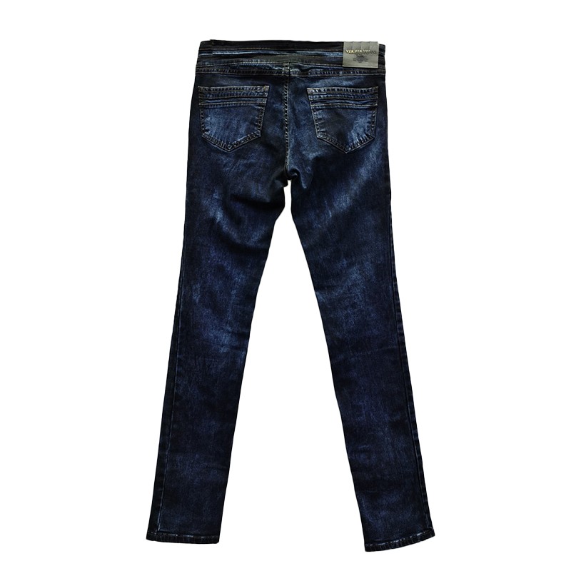 versace 范思哲 男士蓝色经典logo标志休闲牛仔裤 ci 深蓝色 27【图片