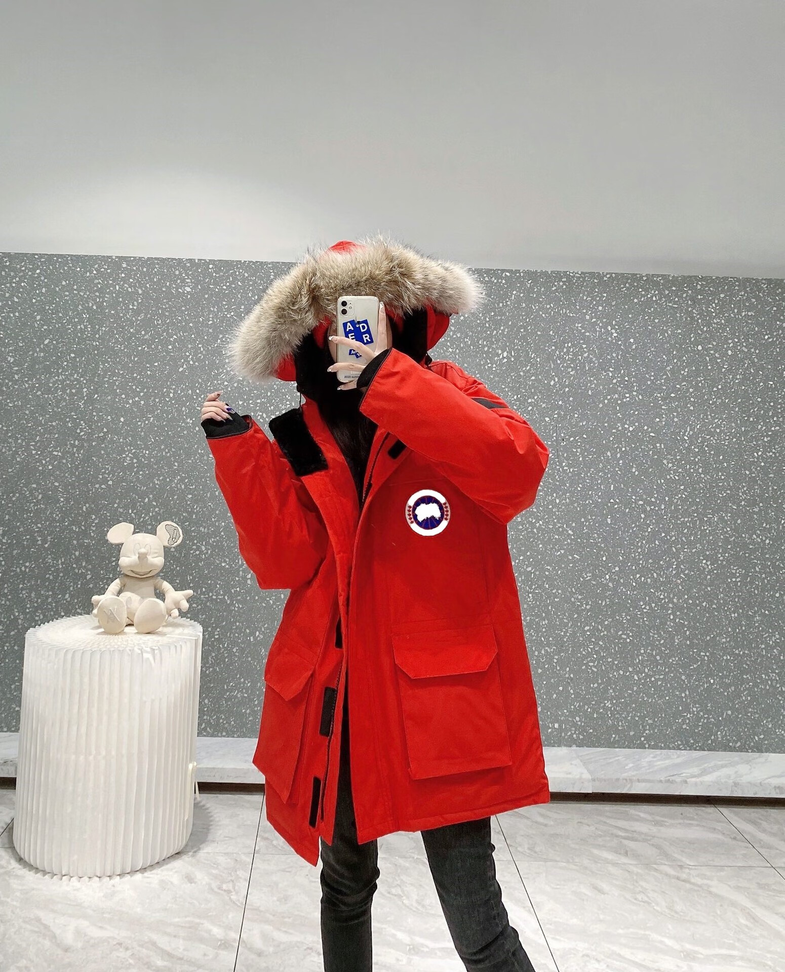 大鹅羽绒服女中长款 男女中长款情侣工装派克大衣户外加厚保暖外套