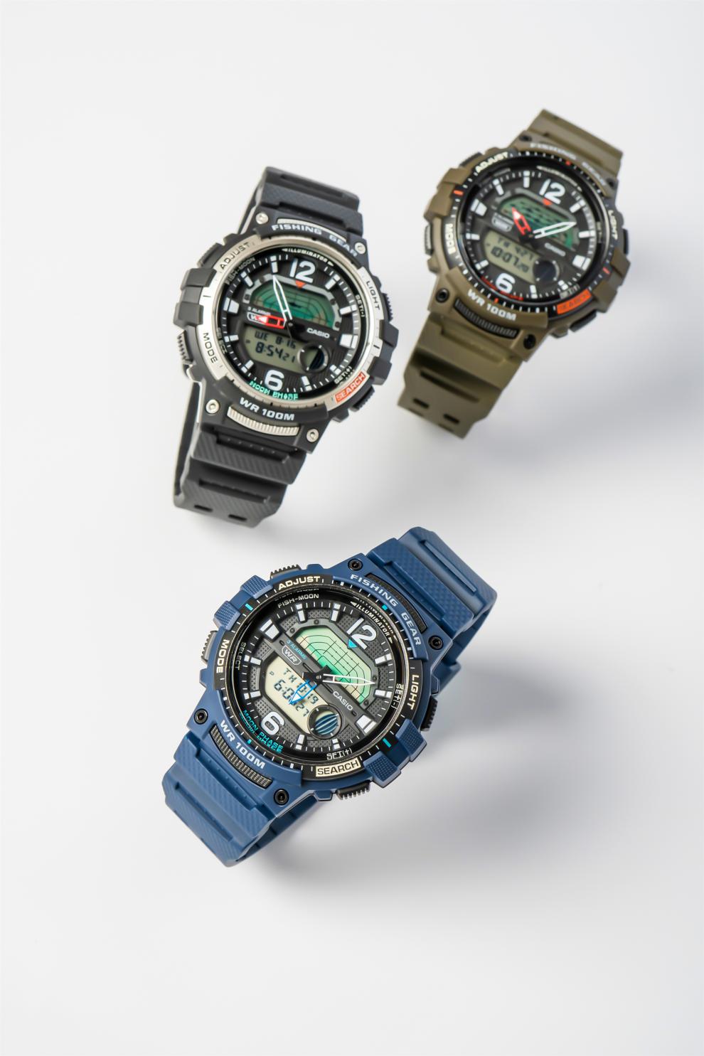 卡西欧(casio)卡西欧casio潮汐月相双显钓鱼爱好者防水手表男wsc-1250