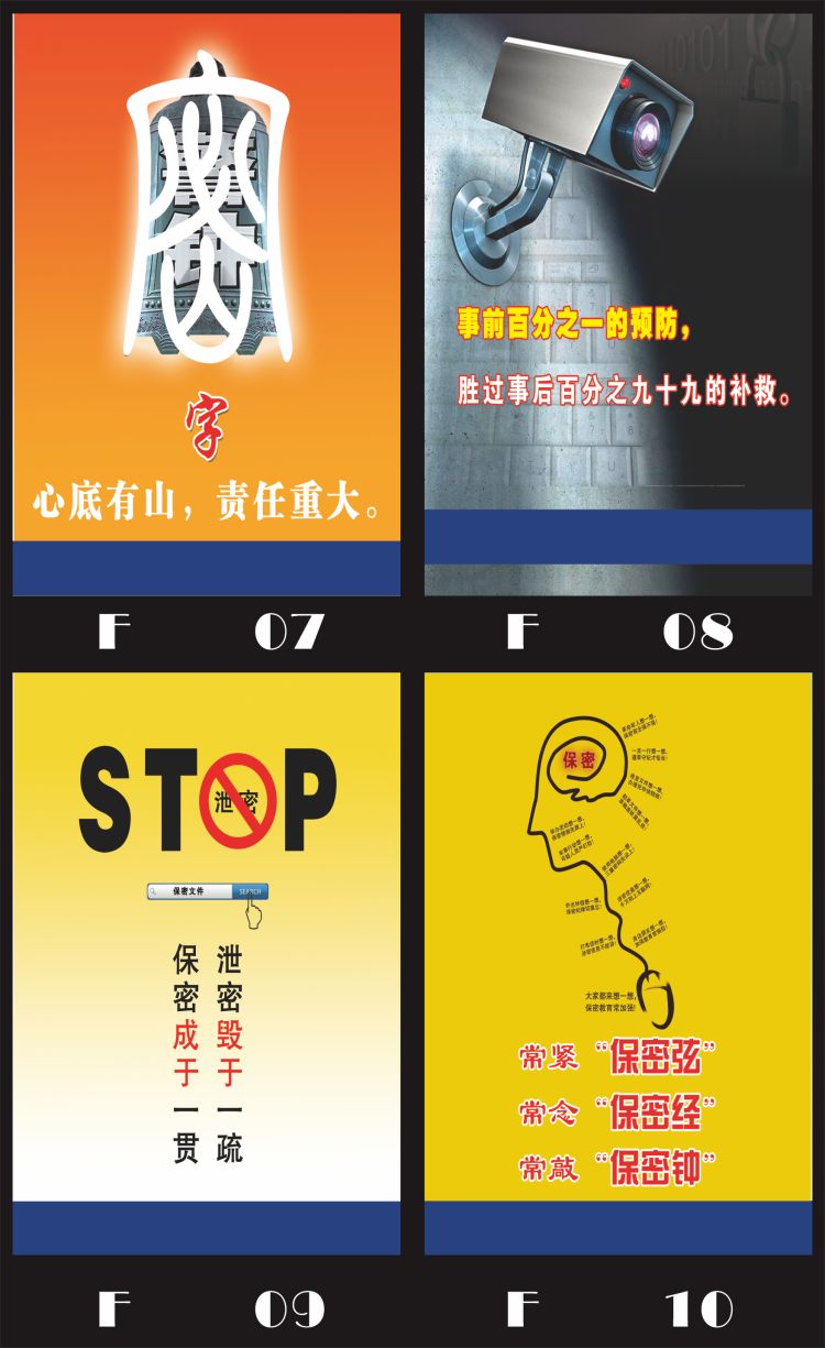 员工思想安全教育挂图宣传海报 公司保密标语 企业保密责任宣传画 e款