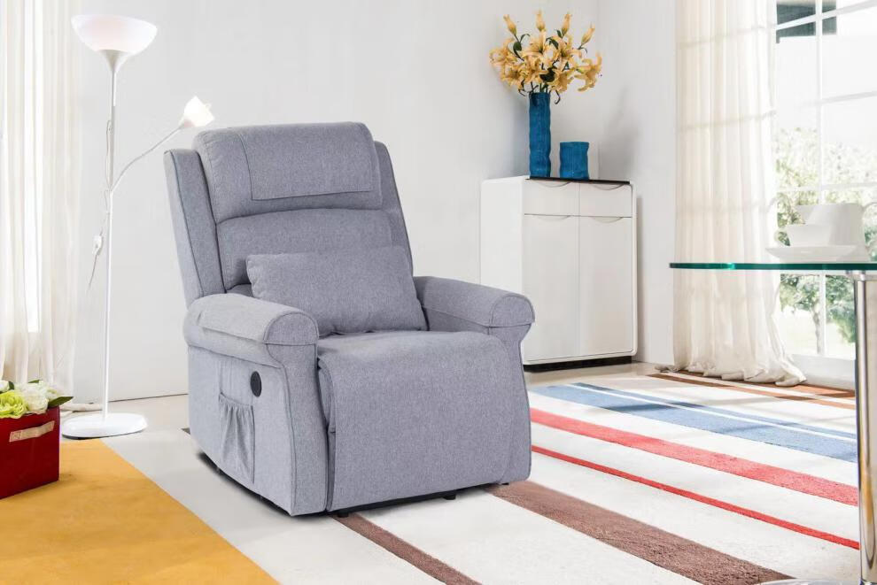 简单沙发老人助站沙发电动遥控助站老人沙发椅按摩加热可拆洗布艺多