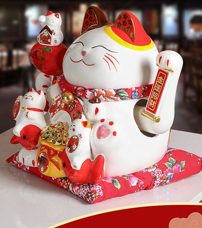 uhfr 招财猫劫财猫麒麟臂大力巨臂肌肉开业礼物发财猫赠礼品前台小