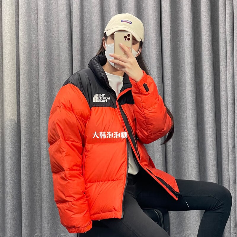 thenorthface北面1996鹅绒tnf nuptse北脸男女暴力橙蓝白黑羽绒服 nj1