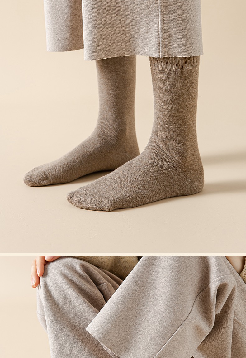 袜子女冬天厚袜子女长筒袜冬季棉加厚保暖高筒长袜秋冬加绒中筒袜色