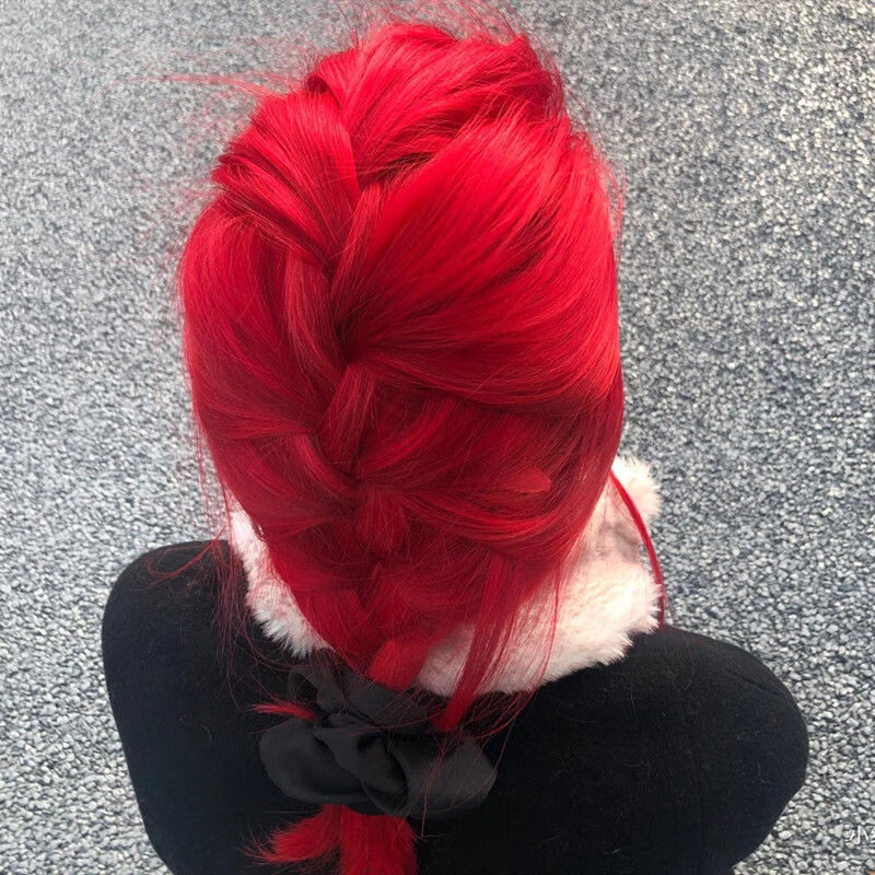 2021年街拍网红海王红染发剂显白无需褪色植物媚拉红酒红复古红自己