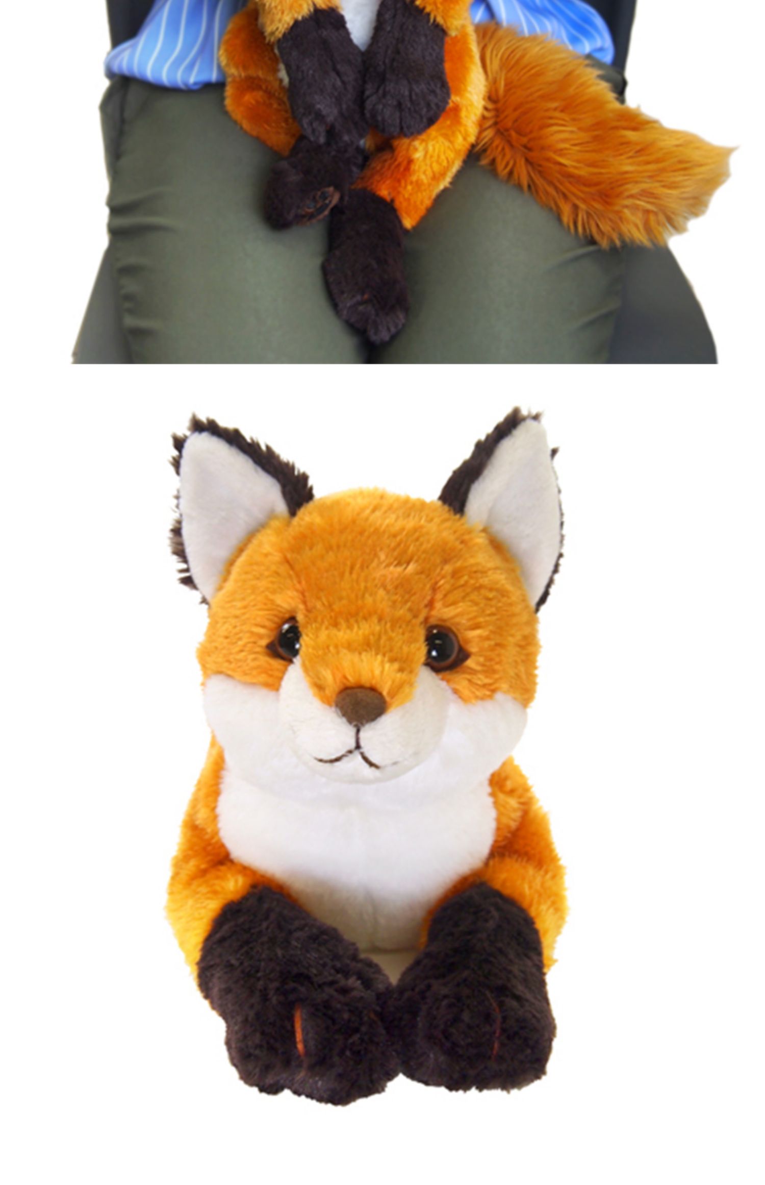 日本进口狐狸毛绒玩具仿真玩偶肤柔软生日礼物动物公仔 关注 16cm