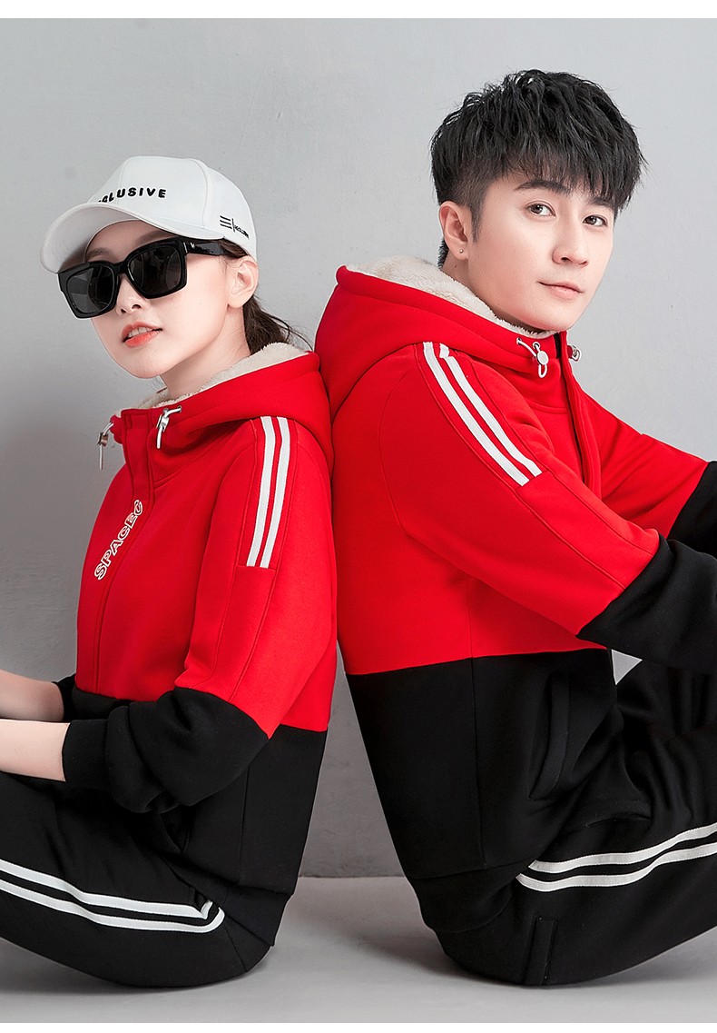 桢隆 品牌情侣运动套装男春秋冬季2021年新款时尚潮流休闲加绒加厚